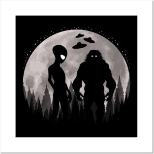 Bigfoot Alien Ufos Posters and Art